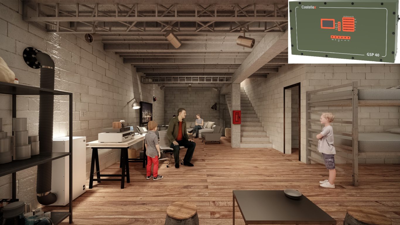 Castellex Underground Bomb Shelter With Air550 Air Filtration Station and GSP40 Installed